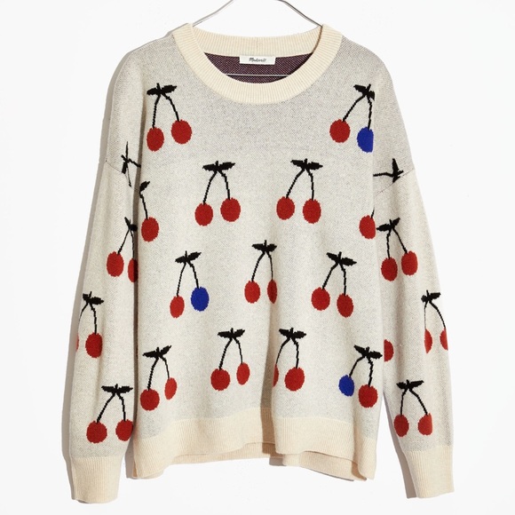 Madewell Sweaters - Madewell Cherry Jacquard Sweater